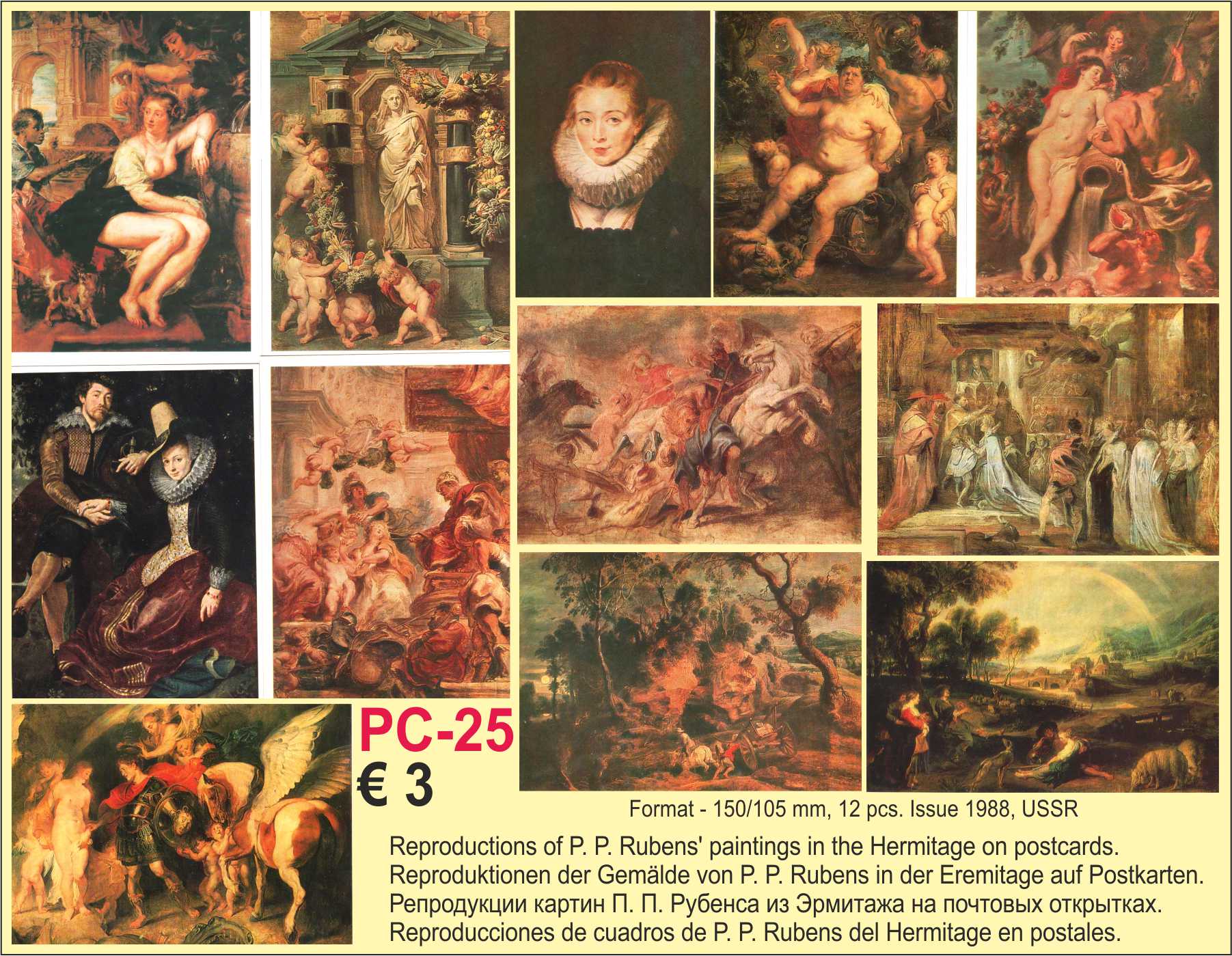 Postcards Rubens painting USSR
